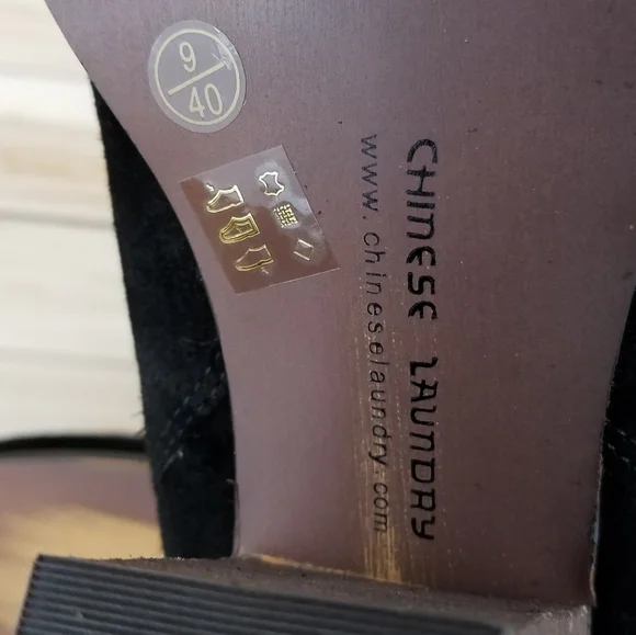 Distressed Western Biker 9 US Black Suede/Leather Slouch Heeled Bootie Boots NEW - Picture 11 of 14